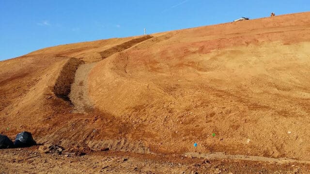 A photograph of a landfill