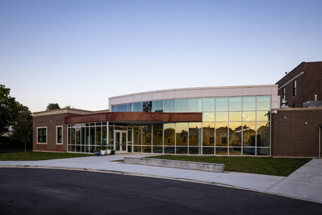 Exterior of a k-12 school building