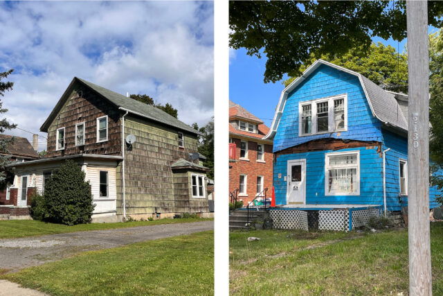 Houses of varying condition in the Mid-City neighborhood of Niagara Falls, NY