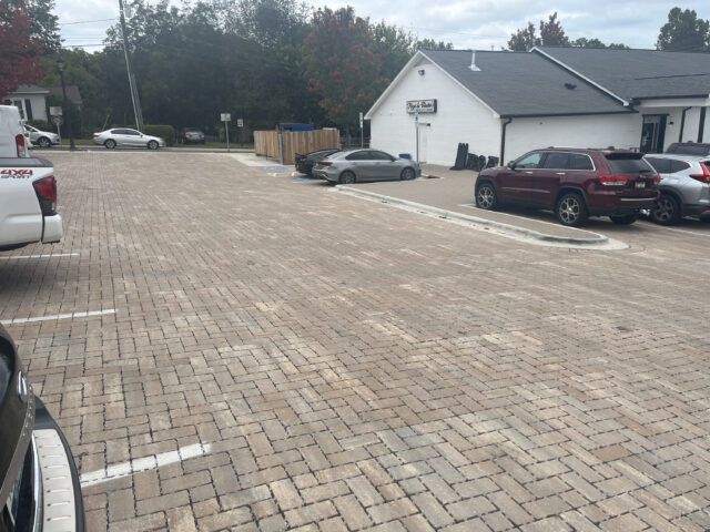 New parking lot with permeable pavers