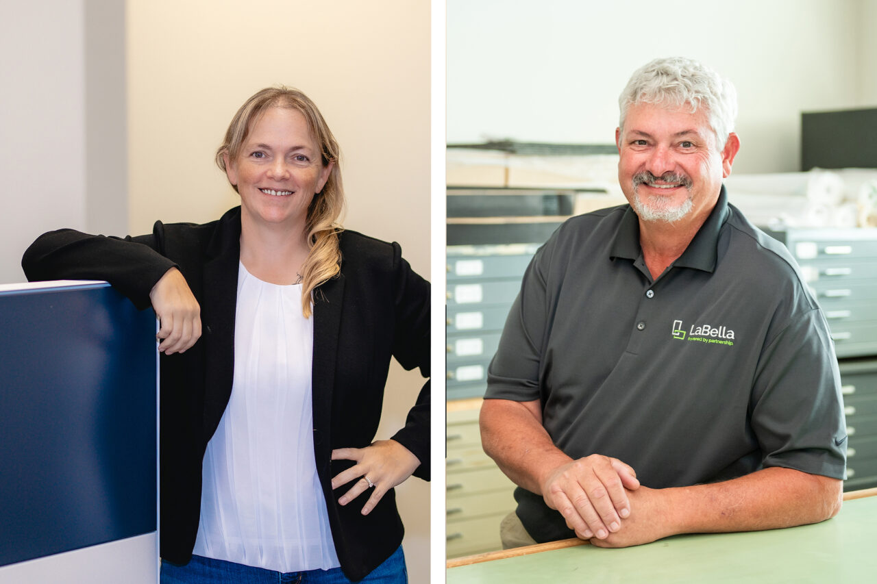 Professional headshots of Crystal Stapley and Jeffrey Blevins