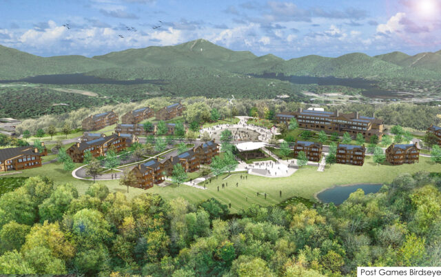 A concept rendering of housing proposed for the World University Games