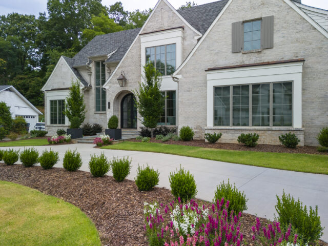 A photo of landscaping in front of a home