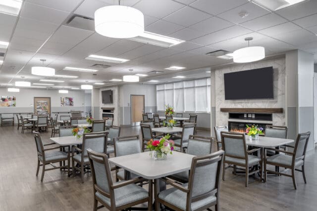 A photograph of the common space area at the Catholic Health LIFE Adult Day Center in Buffalo, NY