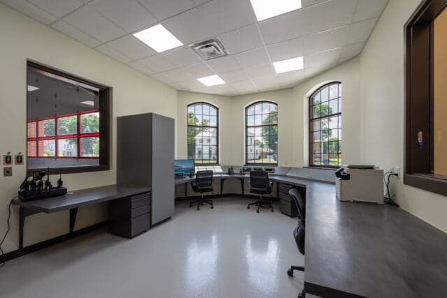 A photograph of the radio room of the Great Sacandaga Lake Firehouse in Northville, NY