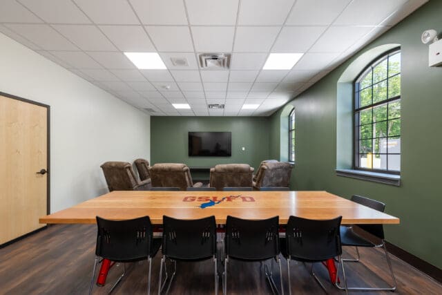A photograph of a community room in the Great Sacandaga Lake Firehouse in Northville, NY