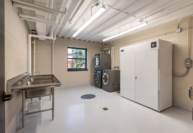 A photograph of a tool wash room in the Great Sacandaga Lake Firehouse in Northville, NY