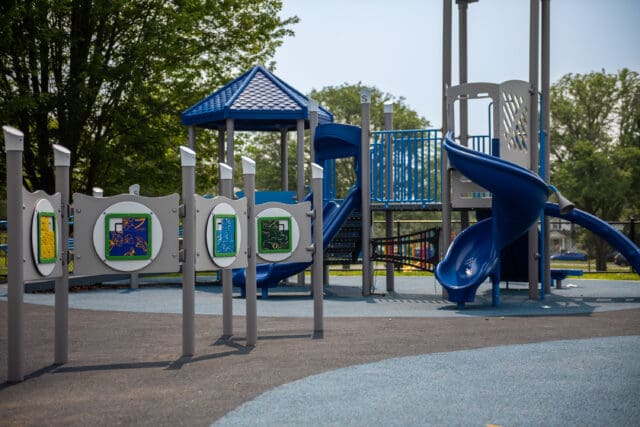 A photograph of a playground set