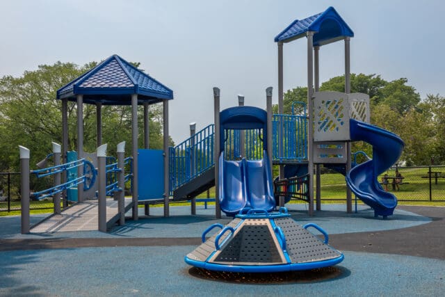 A photograph of a playground set