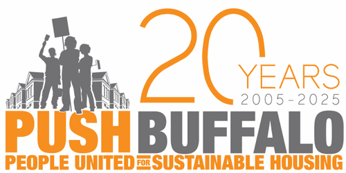 A graphic logo for PUSH Buffalo, People United for Sustainable Housing