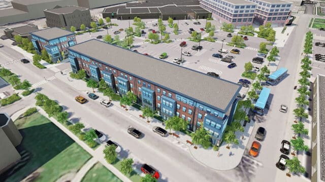 A photo-realistic conceptual rendering of a potential City Centre