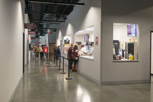 A photograph of the concession stand inside the M&T Bank Center Arena.