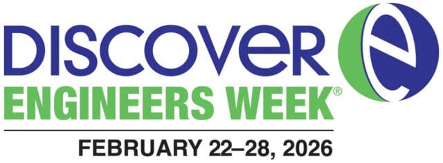 A graphical logo that says Discover Engineers Week, February 22-28, 2026.