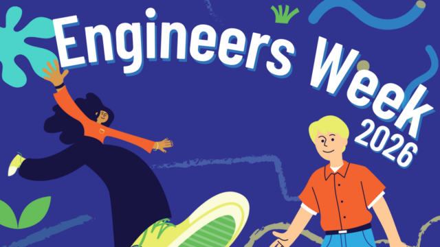 A graphic with two characters and the text, Engineers Week 2026.