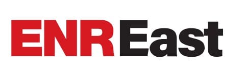 A logo for ENR East. ENR is in red. East is in black.