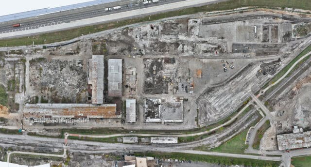 An aerial photograph of the US Pipe site in Chattanooga, TN