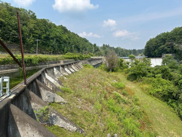 A photograph of a dam
