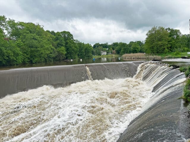 A photograph of a dam