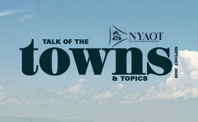 A clip of the magazine cover of NYAOT Talk of the Towns & Topics September/October 2026 issue